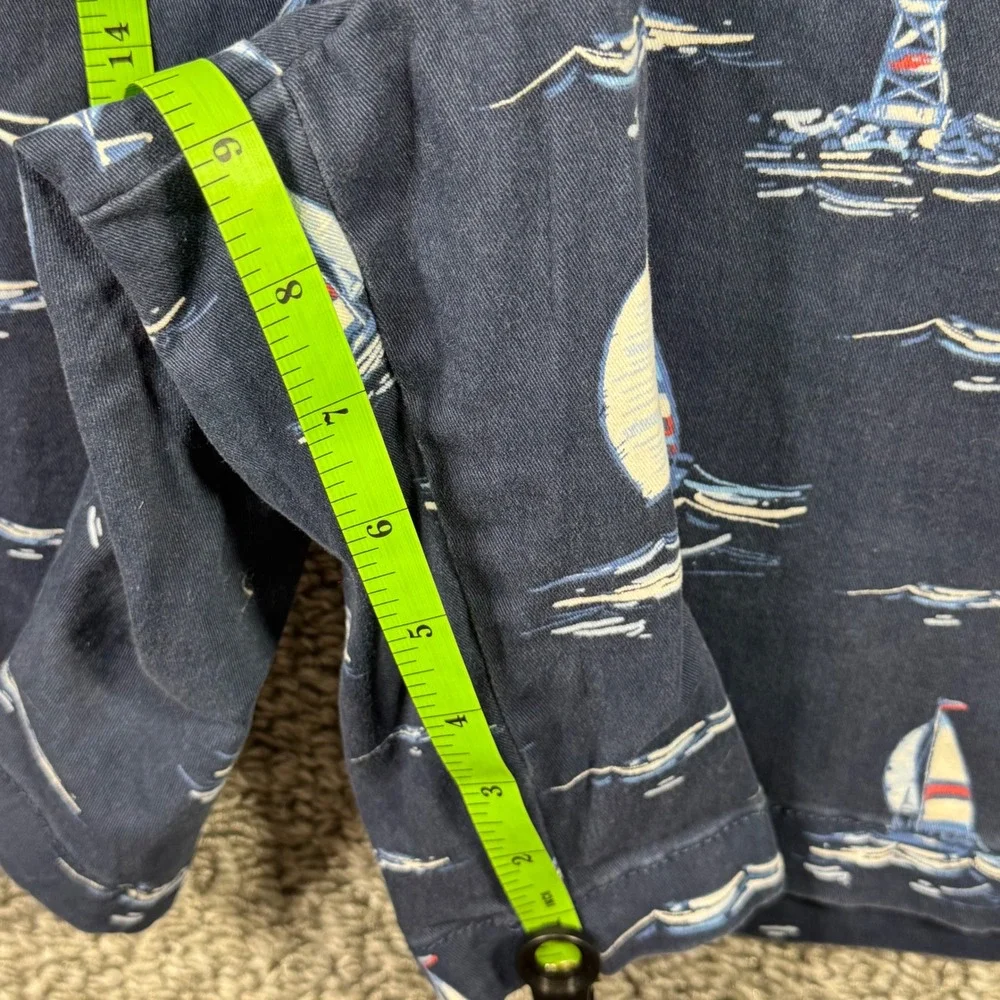 IZOD Saltwater Stretch Shorts Sailboat Print Chino Nautical Navy‎ Blue Mens 40